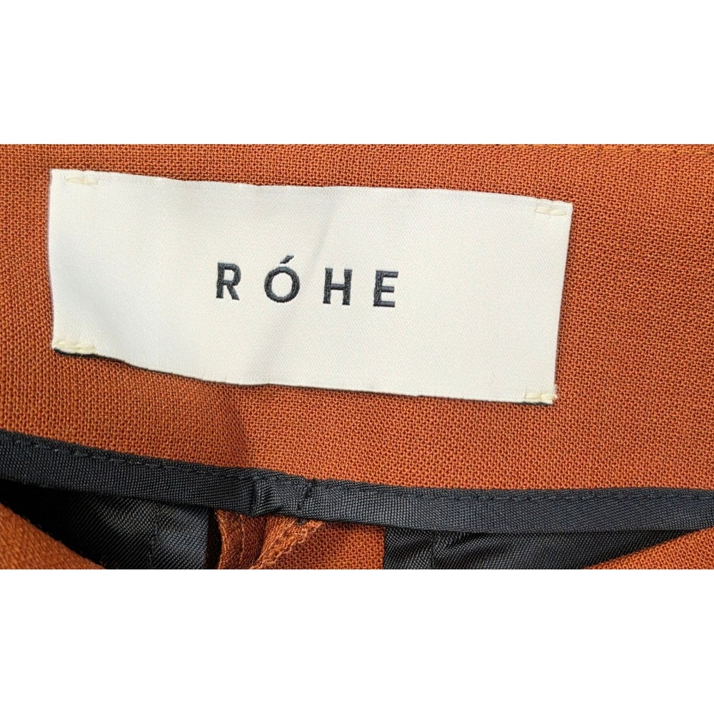 Rohe Lined Trousers Womens Rust Brown Excellent Pintuck Side Slit Pants - Picture 6 of 12